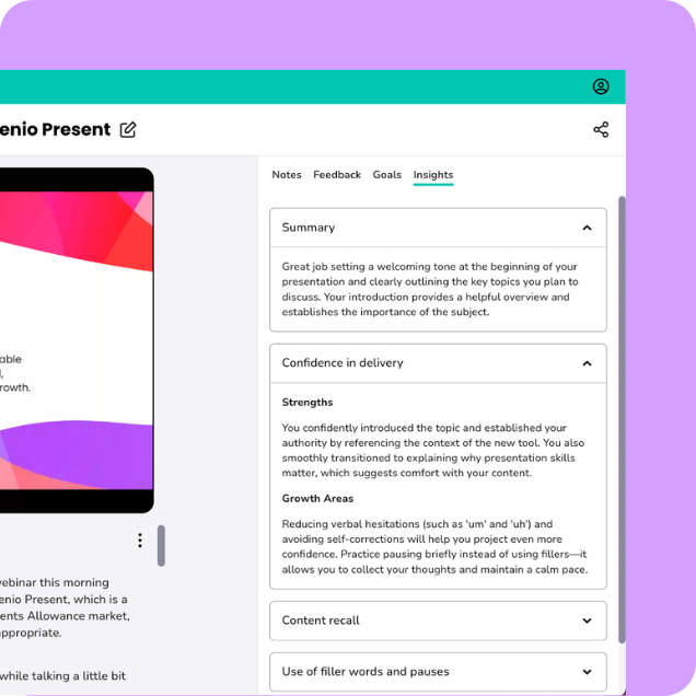Genio Present - insights