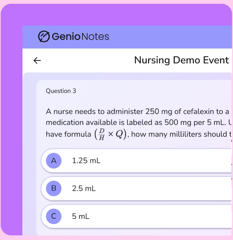 genio notes - quiz me