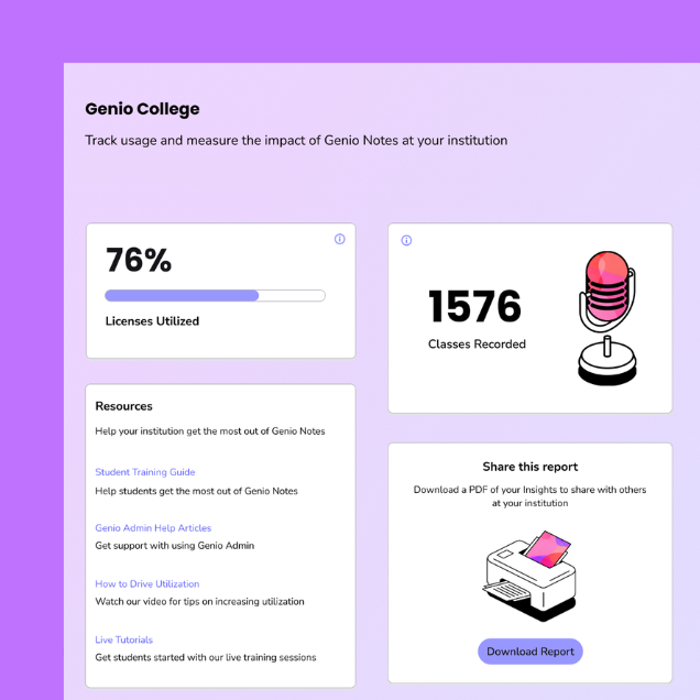 genio admin - admin insights