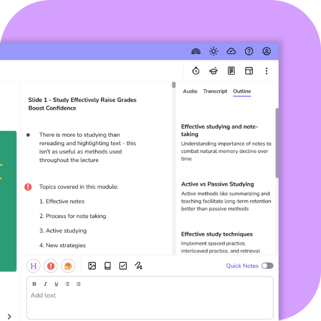 genio notes - ai outline