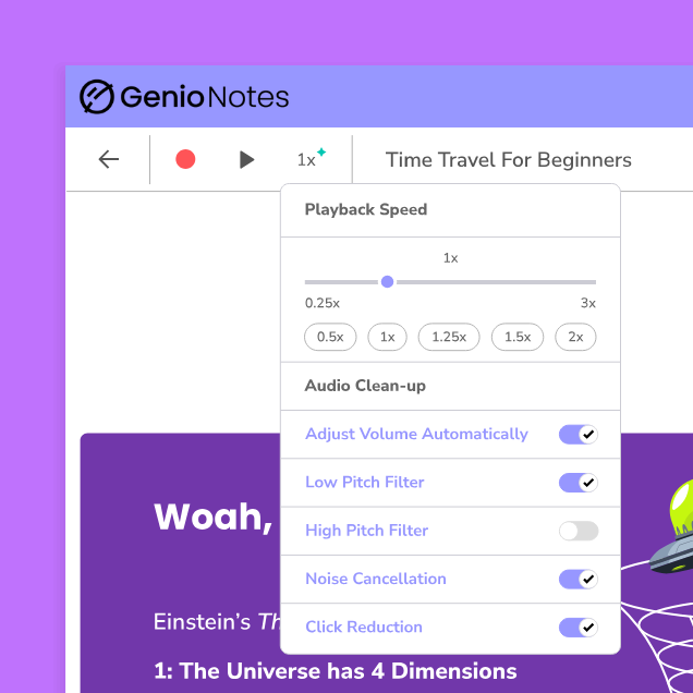 genio notes - audio filters