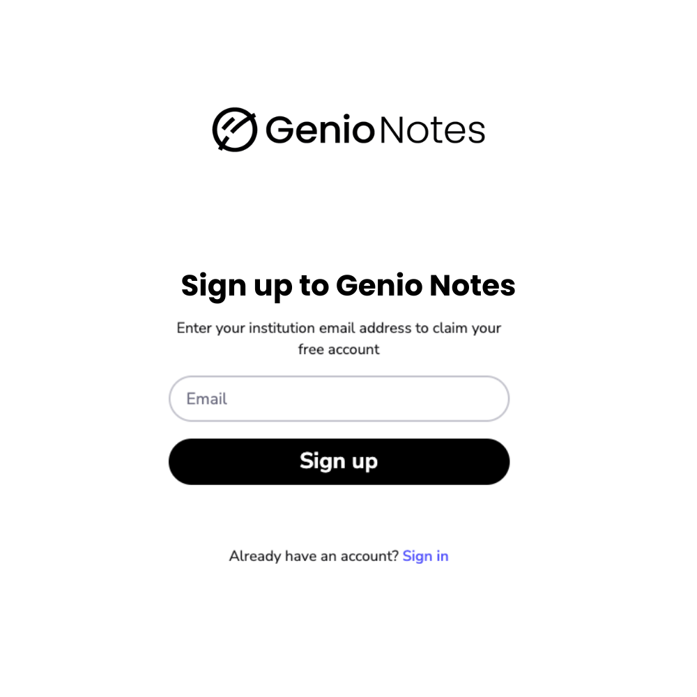 genio notes sso sign up